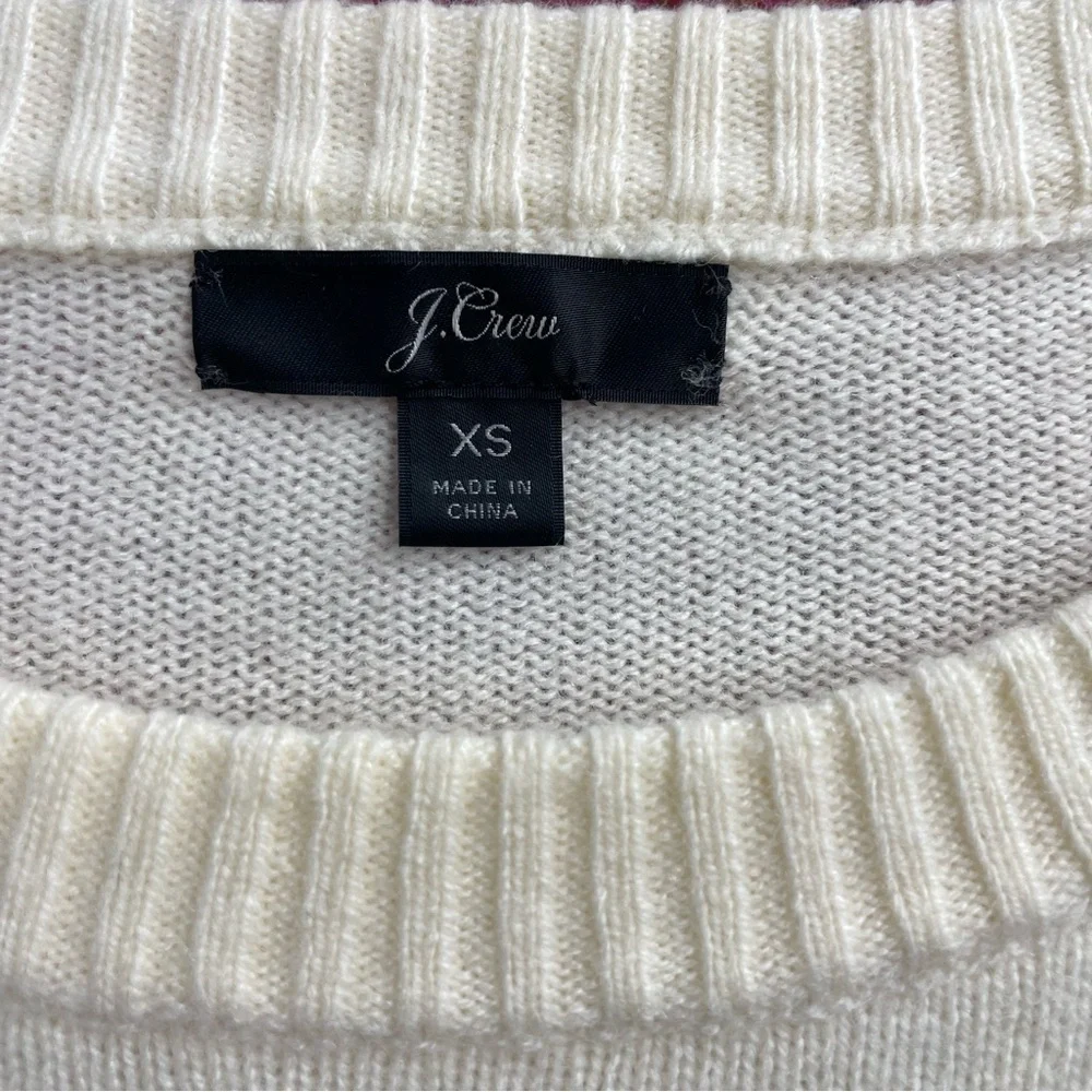 J. CREW Crewneck Long Sleeve Lambs Wool Jeweled Button Sweater